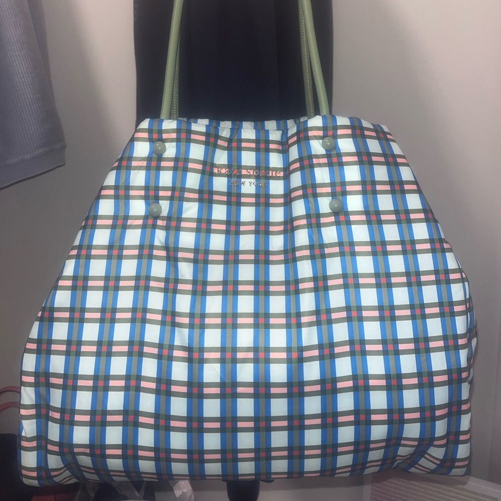 NWT Kate Spade Everything Puffy Plaid Tote